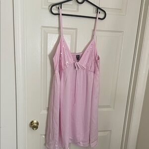 wild fable Pink Spaghetti-Strap Mini Dress with Sequin Detail